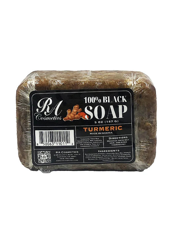 RA COSMETICS 100% Black Soap with Tumeric